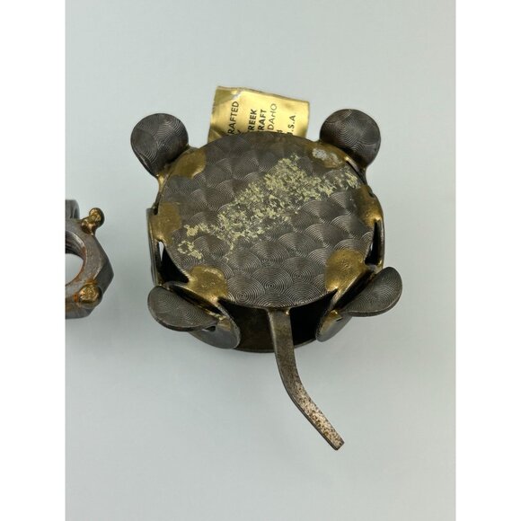 Nuts Bolts Rock Creek Metal Craft Turtles Set of 2 Gift Unique Brutalist - Picture 14 of 16